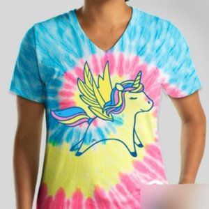 Jack McDavid x Port & Company Women's Unicorn Tie-Dye V-Neck T-shirt x6